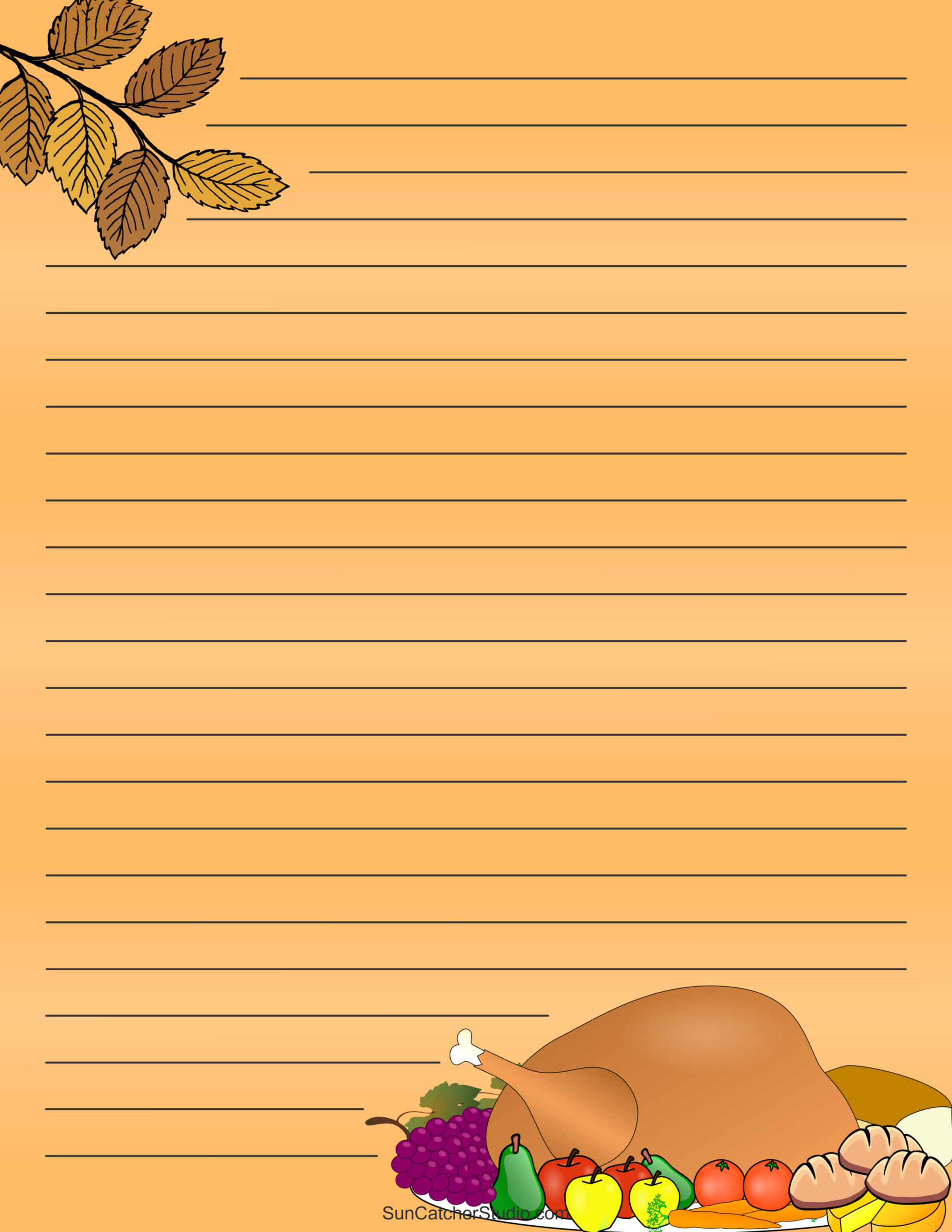 Free Printable Stationery And Lined Letter Writing Paper – Free with regard to Printable Thanksgiving Writing Paper