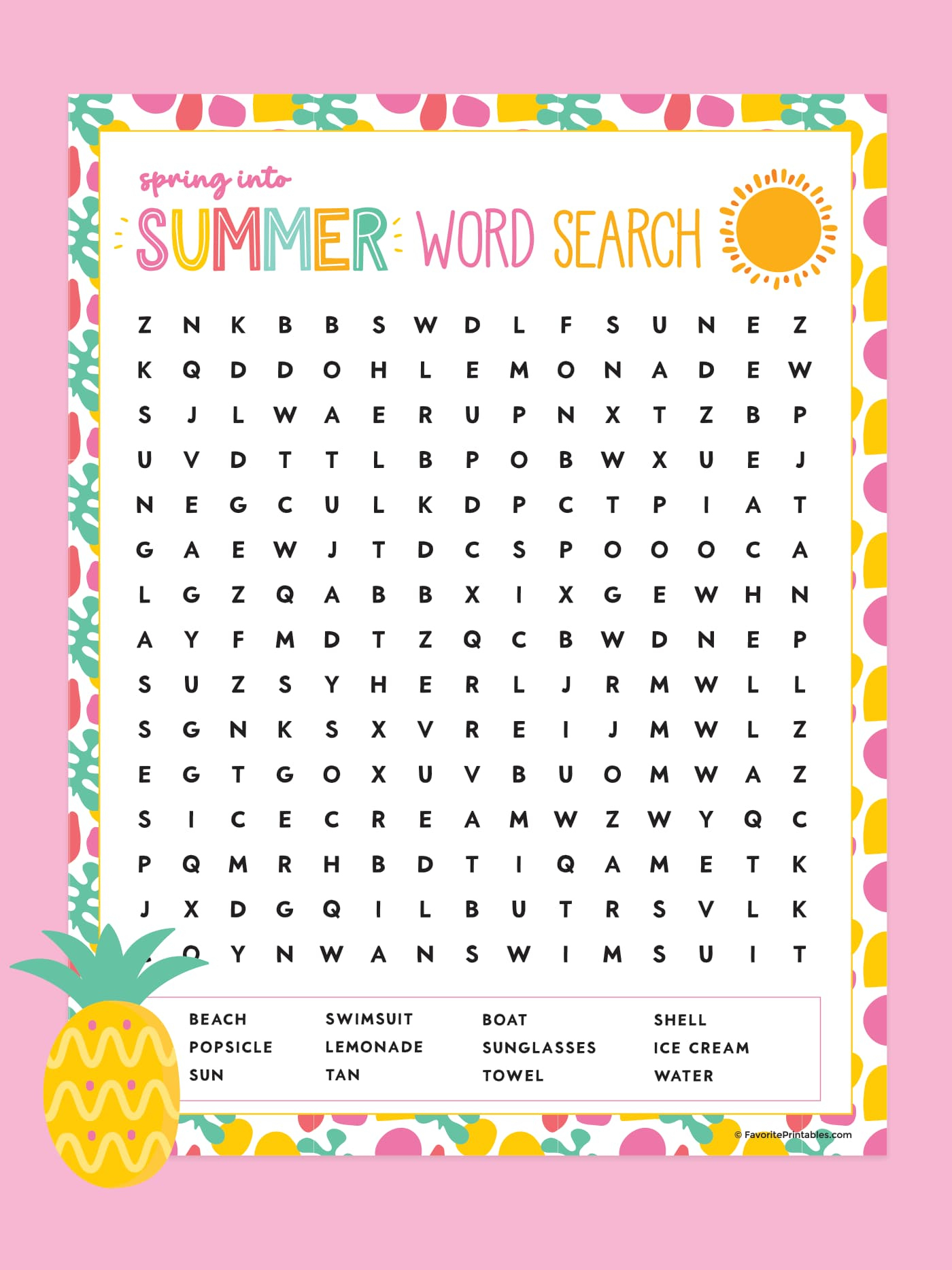 Free Printable Summer Word Search - Favorite Printables with Free Printable Word Searches Summer