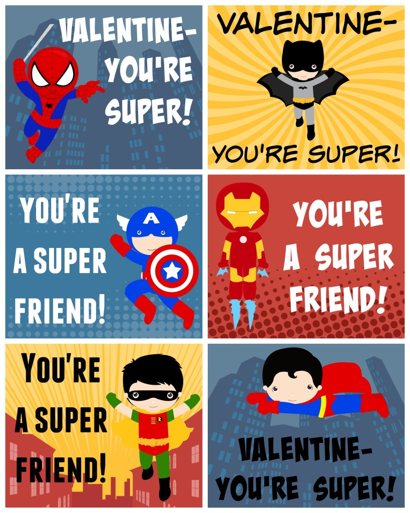Free Printable Superhero Valentines within Free Printable Superhero Valentines