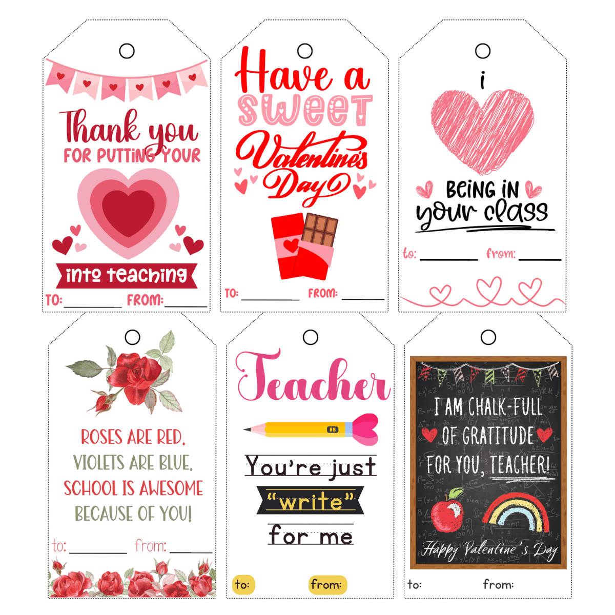 Free Printable Teacher Valentine Tags - Prudent Penny Pincher inside Free Printable Printable Valentine Tags For Teachers