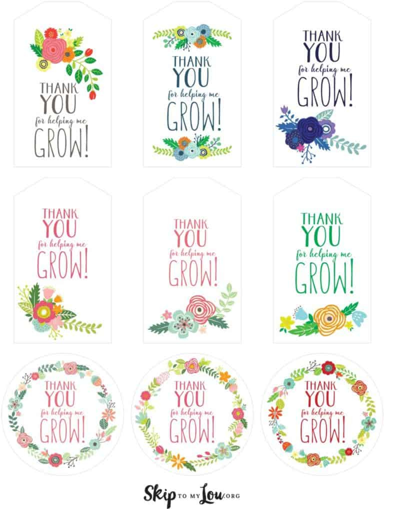 Free Printable Thank You For Helping Me Grow Gift Tags | Skip To pertaining to Free Printable Thank You For Helping Me Grow
