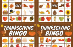 Free Printable Thanksgiving Bingo Game (20 Cards) – Play Party Plan in Thanksgiving Bingo Cards Printable Free