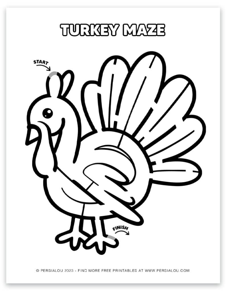Free Printable Thanksgiving Mazes: Cute Holiday Fun For All Ages! with regard to Turkey Maze Free Printable