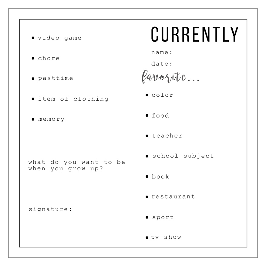 Free Printable Time Capsule Ideas - Mandy&amp;#039;S Party Printables throughout Time Capsule Printable Free