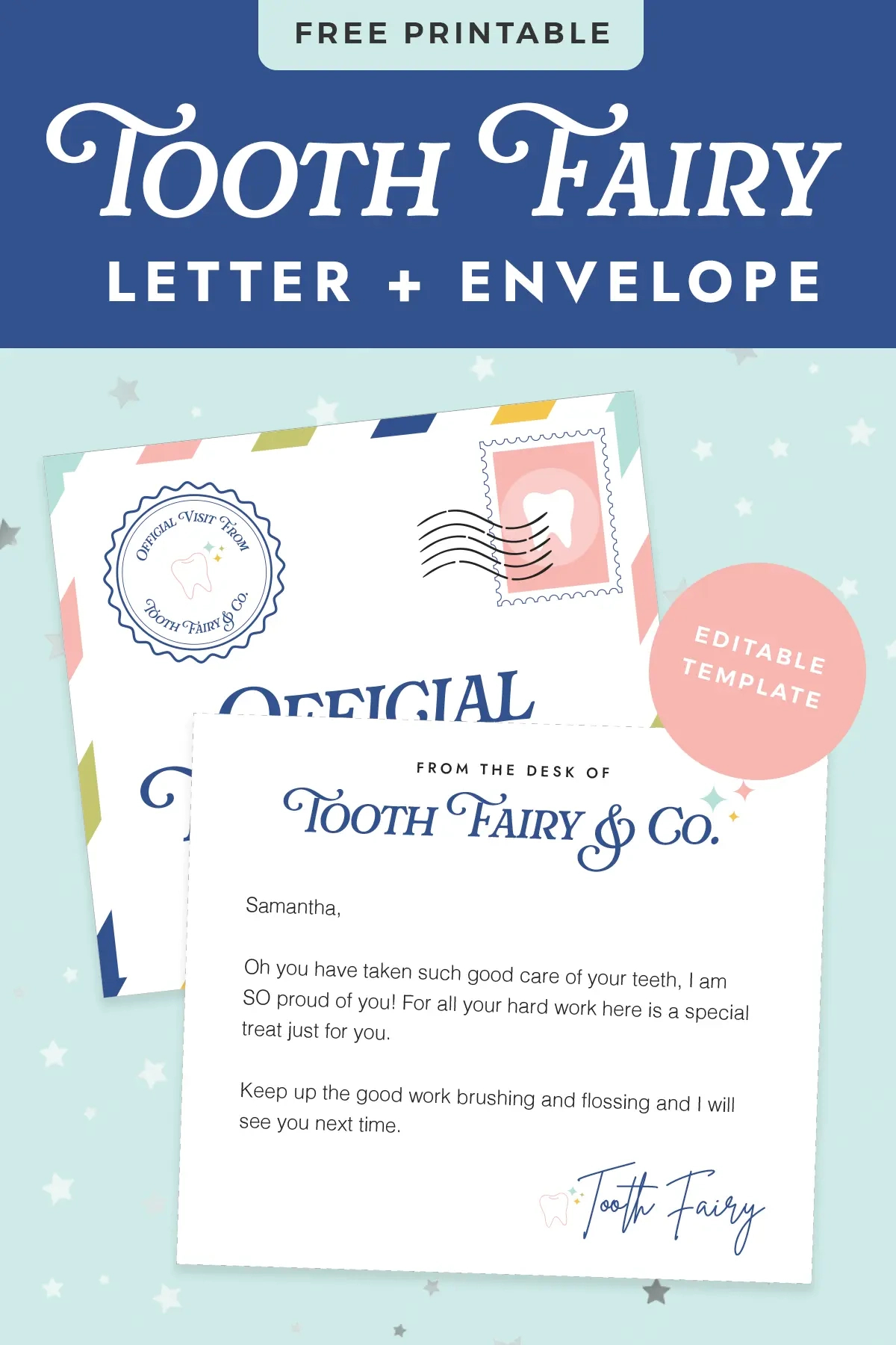 Free Printable Tooth Fairy Letter - Favorite Printables throughout Template Free Miniature Free Printable Tooth Fairy Letter and Envelope