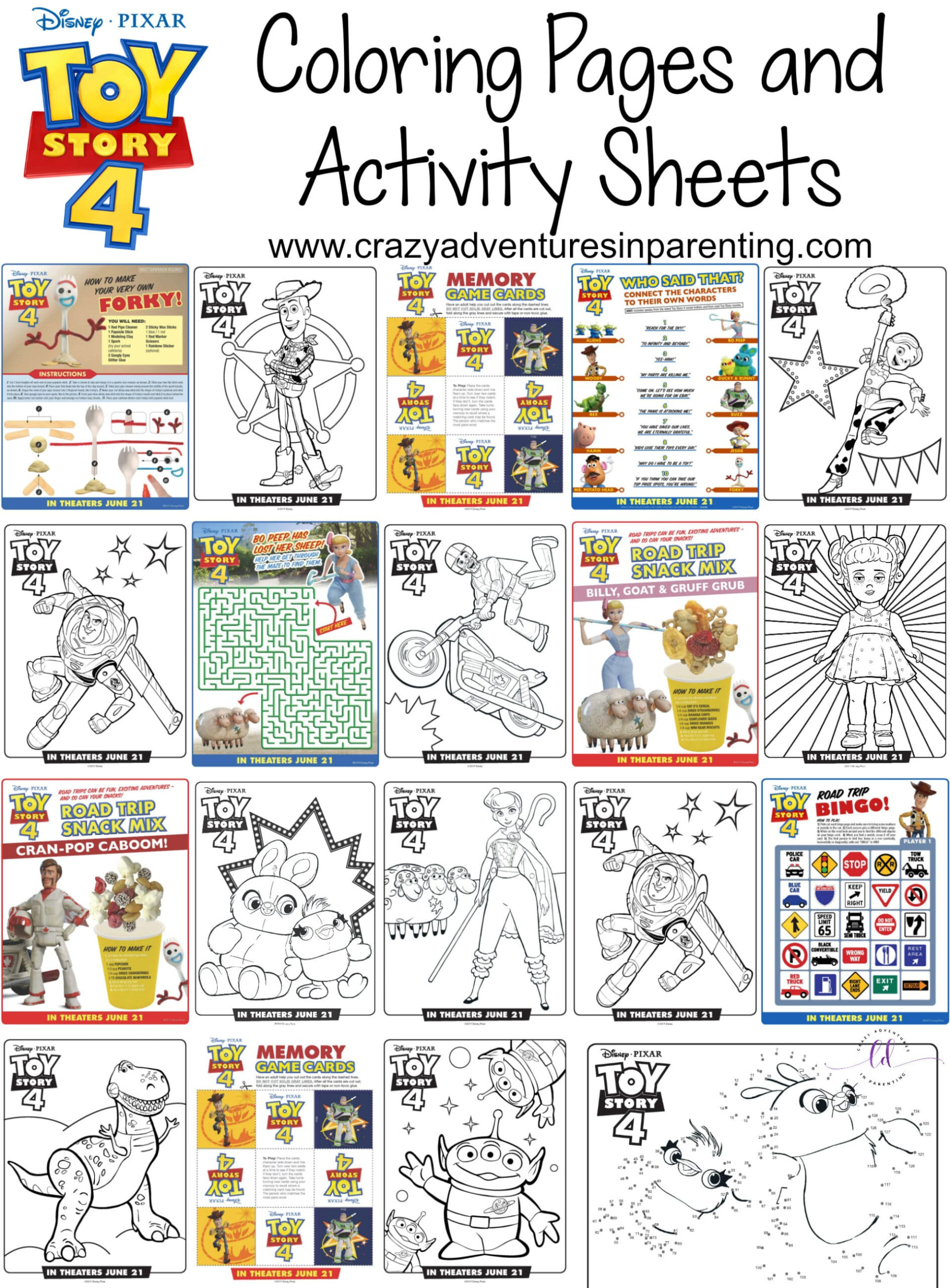 Free Printable Toy Story 4 Coloring Pages And Activity Sheets inside Toy Story Free Printables