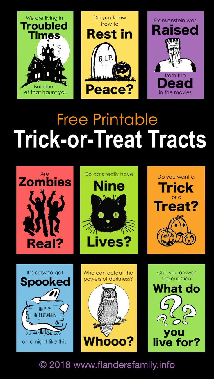Free Printable Trick-Or-Treat Tracts inside Halloween Tracts Free Printables