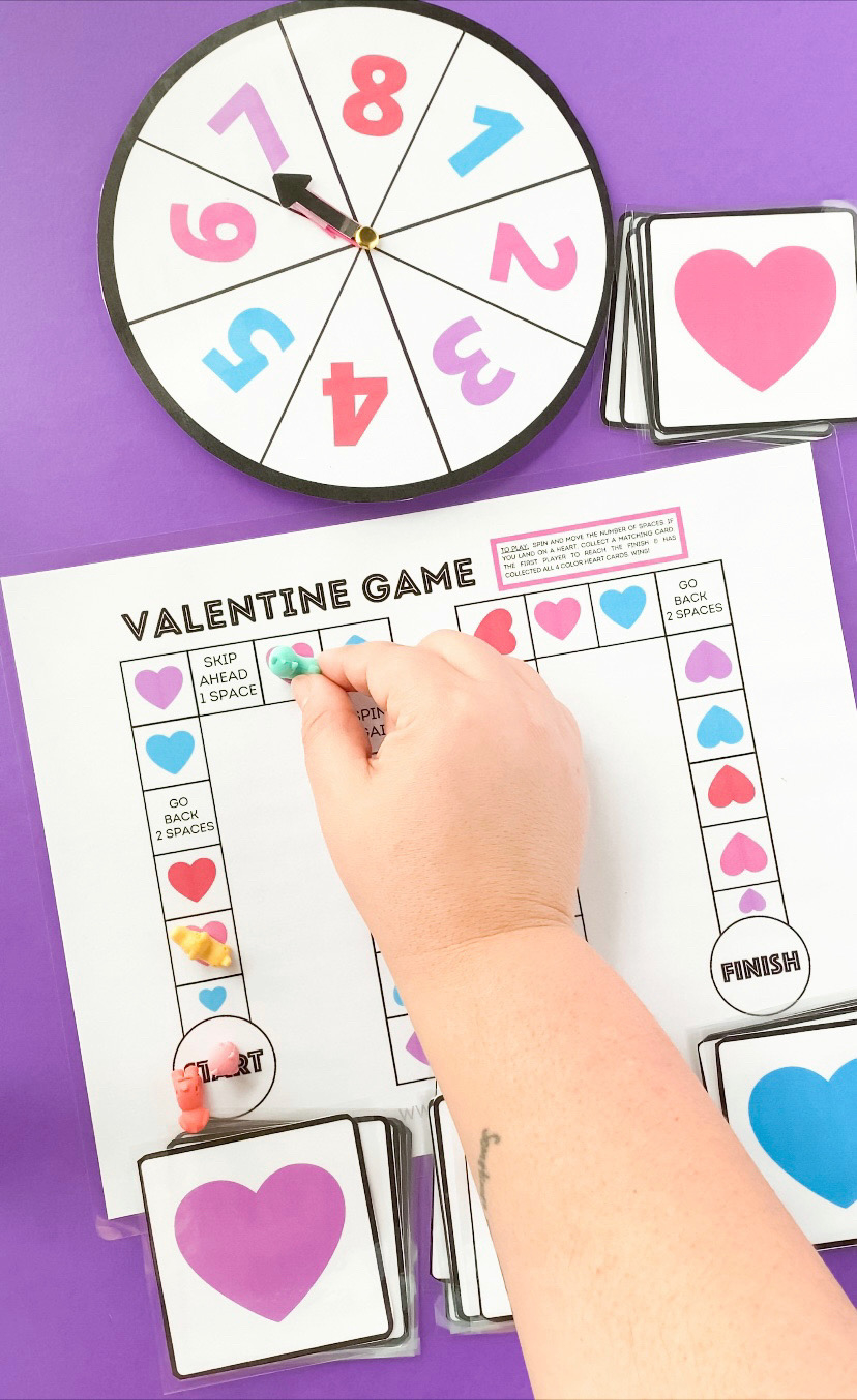 Free Printable Valentine Board Game - Just Print And Play! inside Free Printable Valentine&amp;amp;#039;s Games
