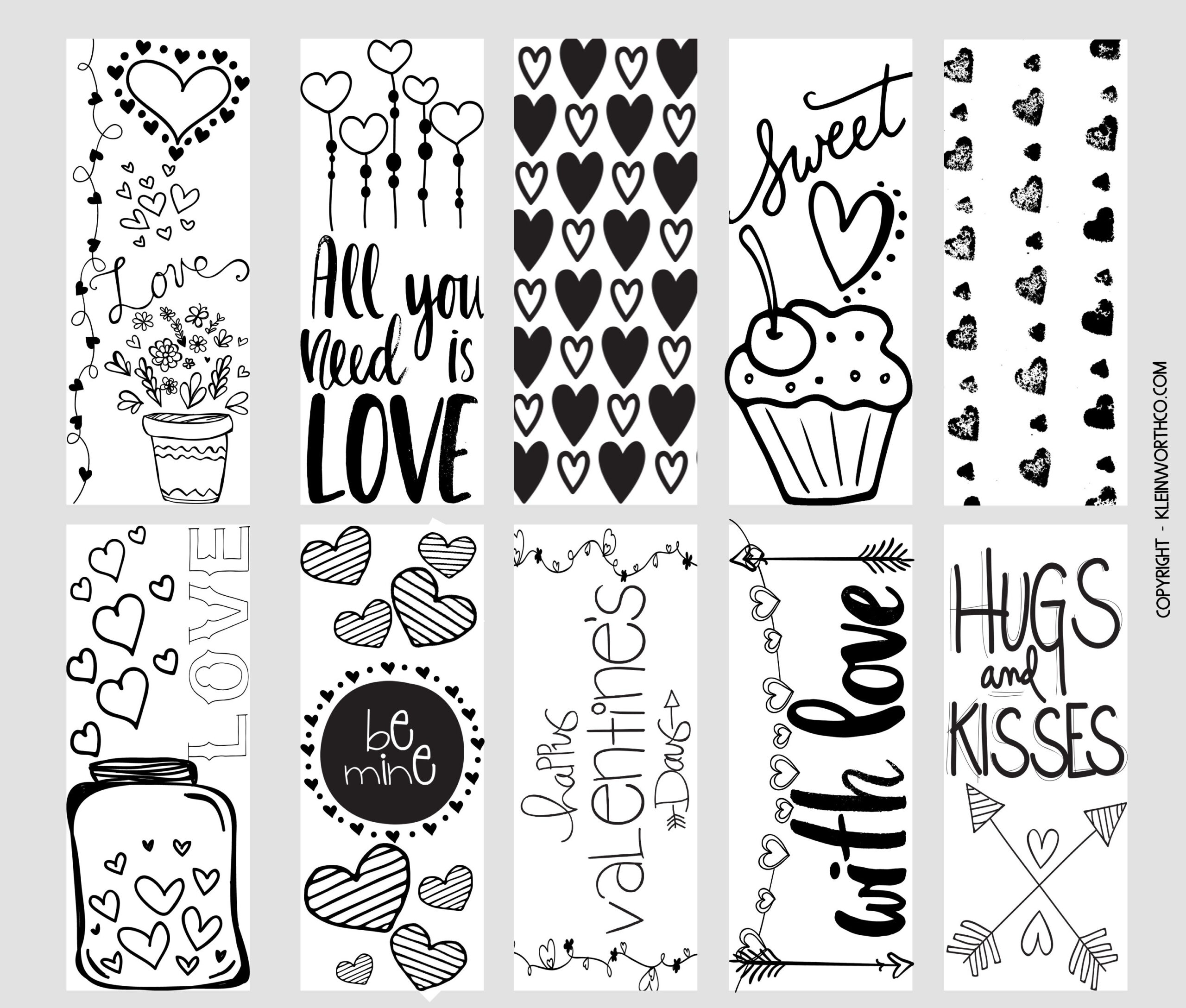 Free Printable Valentine Bookmarks - Printable Party Favors pertaining to Free Printable Valentine Bookmarks To Color