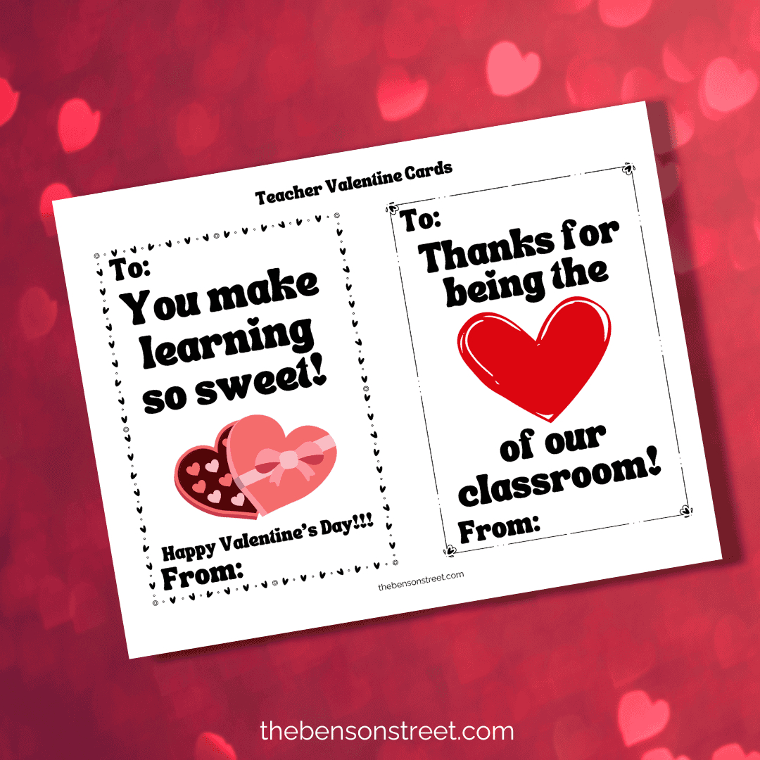 Free Printable Valentines Day Cards For Teacher From Student with regard to Free Printable Teacher Valentines