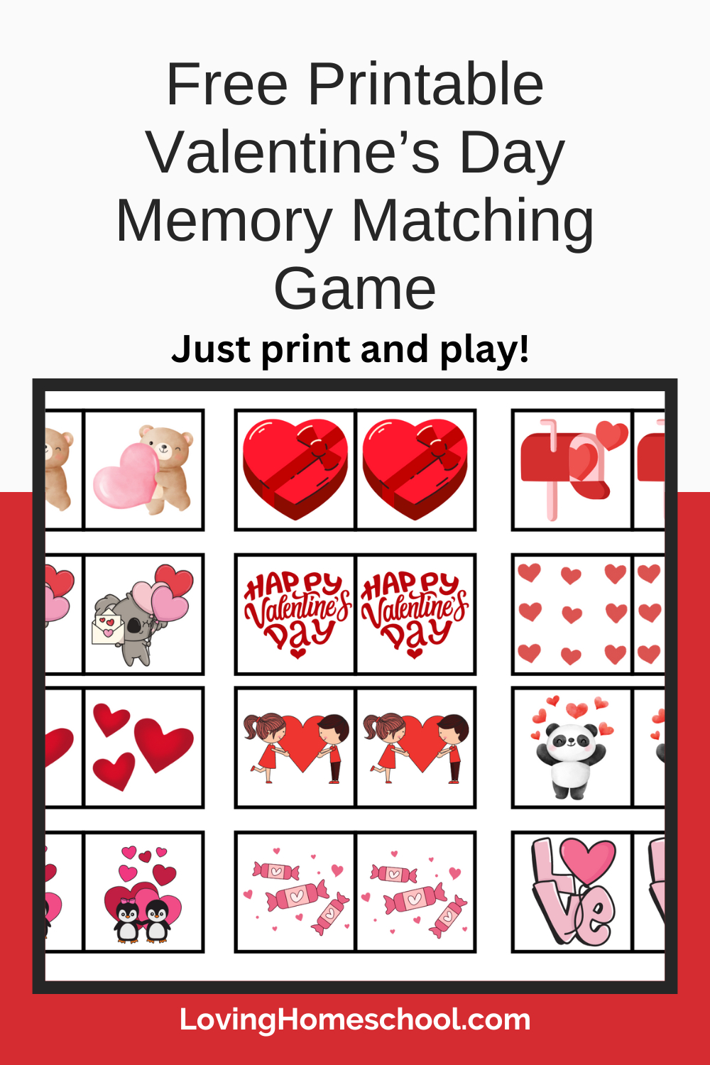 Free Printable Valentine&amp;#039;S Day Memory Matching Game for Free Printable Valentines Games