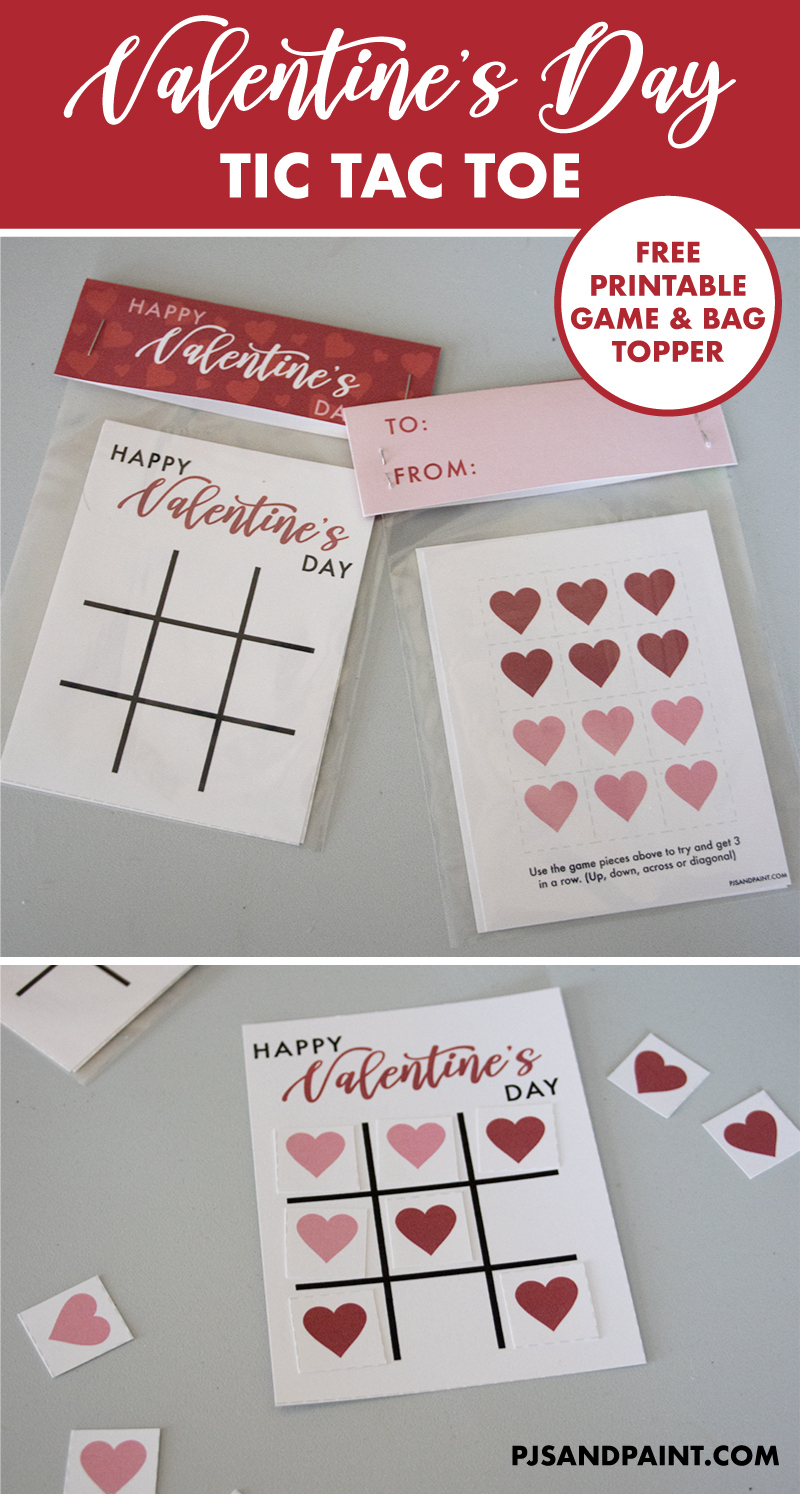 Free Printable Valentine&amp;#039;S Day Tic Tac Toe - Pjs And Paint for Tic Tac Toe Valentine Free Printable