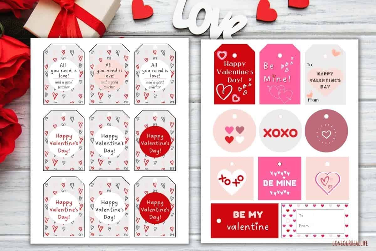 Free Printable Valentine&amp;#039;S Gift Tags For Teachers ⋆ Love Our Real in Free Printable Printable Valentine Tags For Teachers