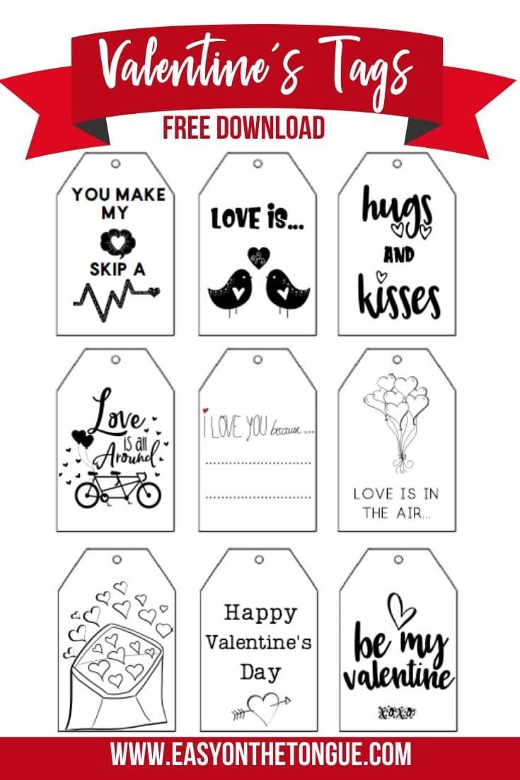 Free Printable Valentines Gift Tags in Free Printable Valentine&amp;#039;S Tags