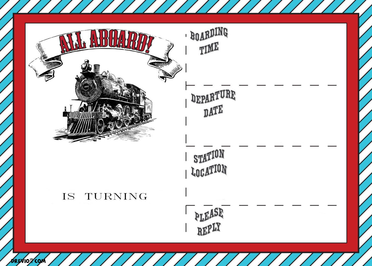 Free Printable Vintage Train Ticket Invitation Template intended for Free Printable Vintage Train Ticket Template