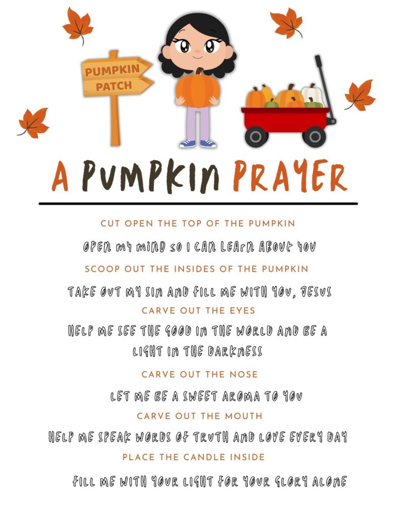 Free Pumpkin Prayer Activities | Healing Home pertaining to Free Printable Pumpkin Gospel Printable