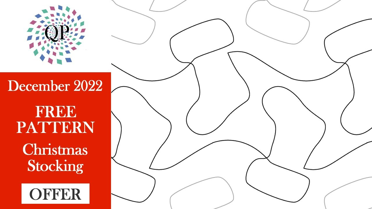 Free Quilting Pantograph For December 2022: Christmas Stocking intended for Free Quilting Pantographs For Beginners Printable