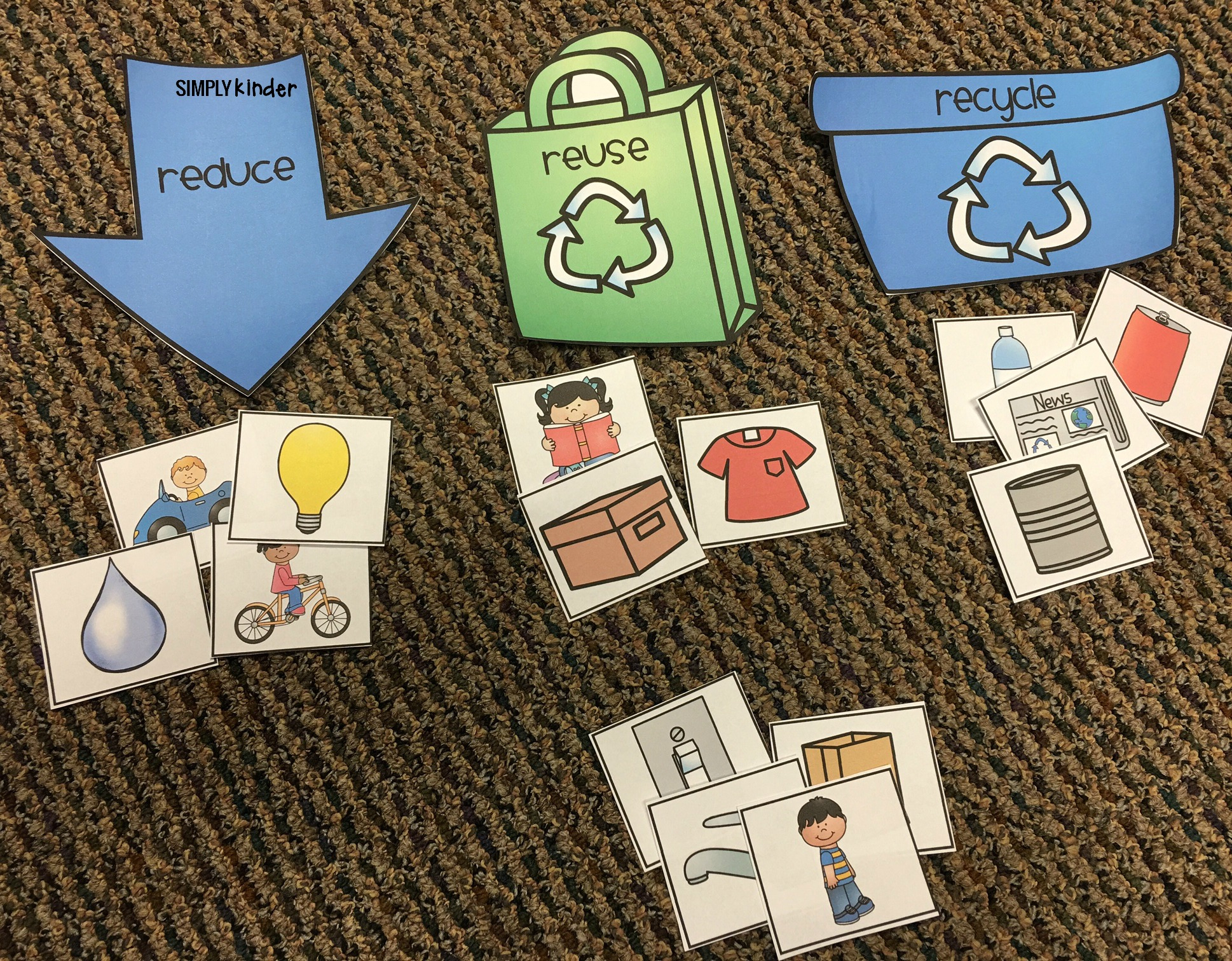 Free Recycling Sort - Simply Kinder inside Free Printable Recycling Sort