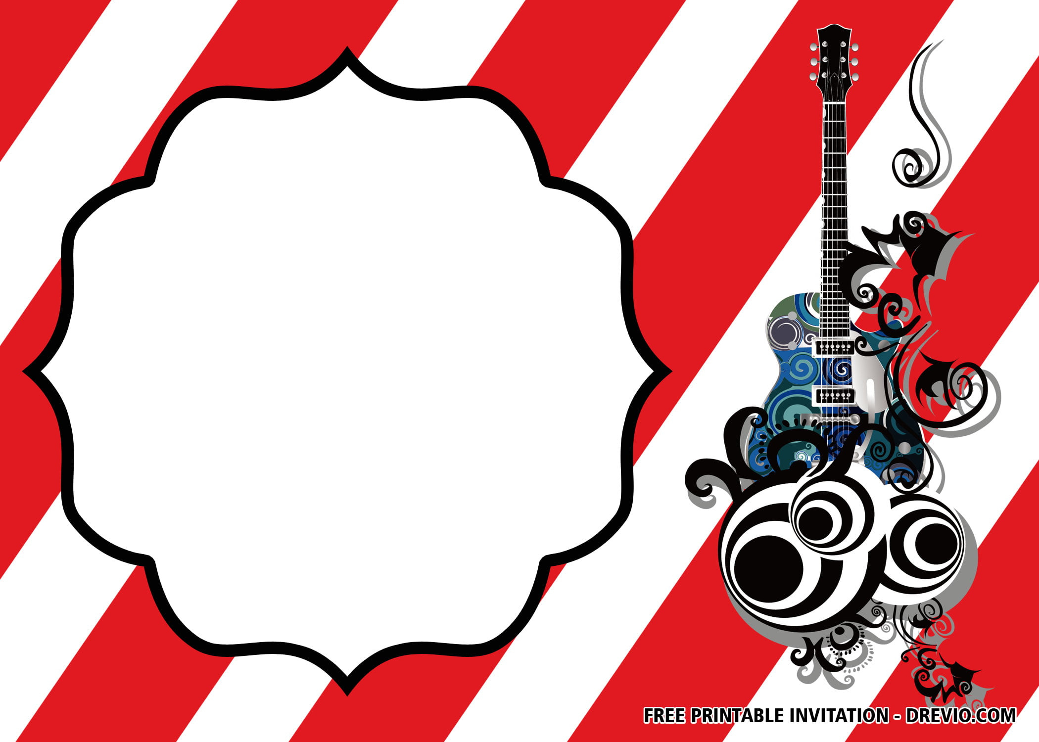 Free Rock Star Birthday Party Invitation Templates - Download pertaining to Free Printable Rock and Roll Invitation Templates
