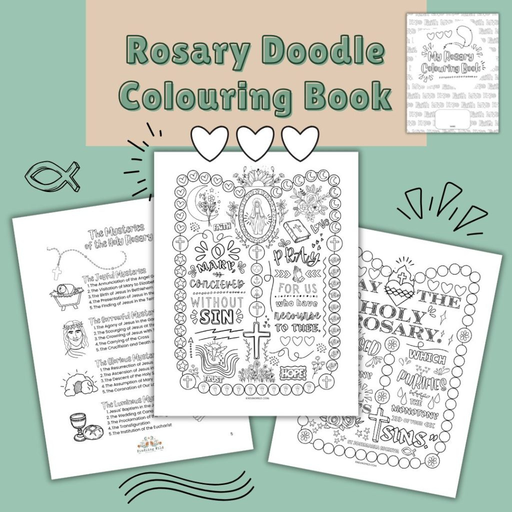 Free Rosary Colouring Pages - Kindling Wild with regard to Free Printable Rosary Worksheets