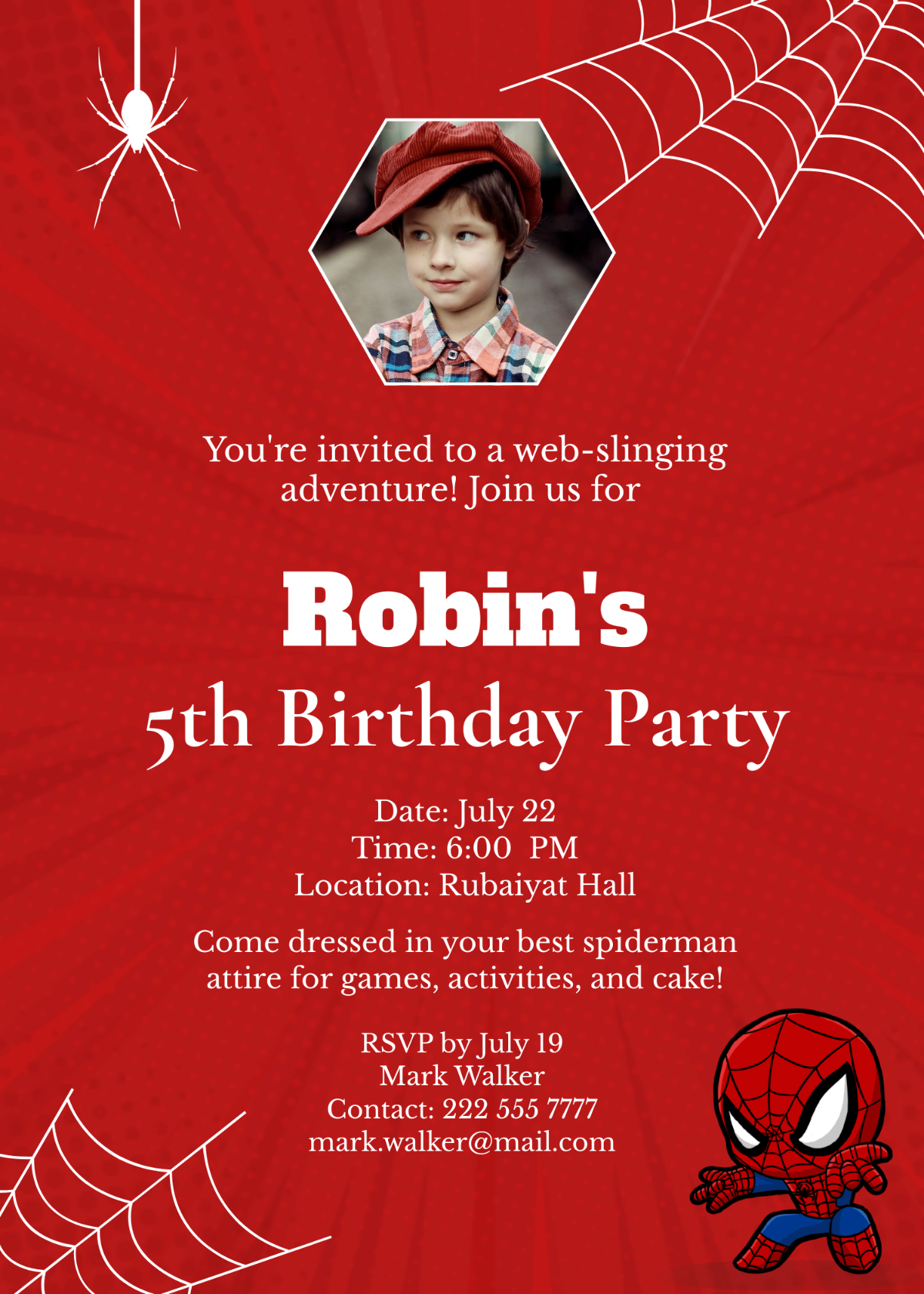 Free Spiderman Birthday Invitation Template To Edit Online intended for Free Spiderman Invitations Printable
