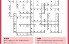 Free Spring Crossword Puzzle Printable – Answer Key Included regarding Spring Crossword Puzzle Printable