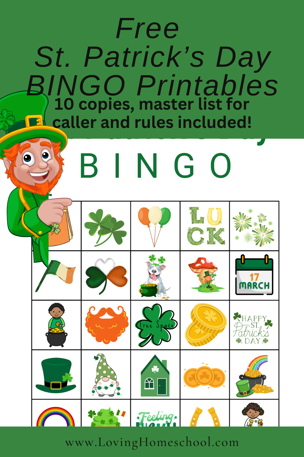 Free St. Patrick&amp;#039;S Day Bingo Printables - Lovinghomeschool with regard to St Patricks Day Bingo Cards Printable Free