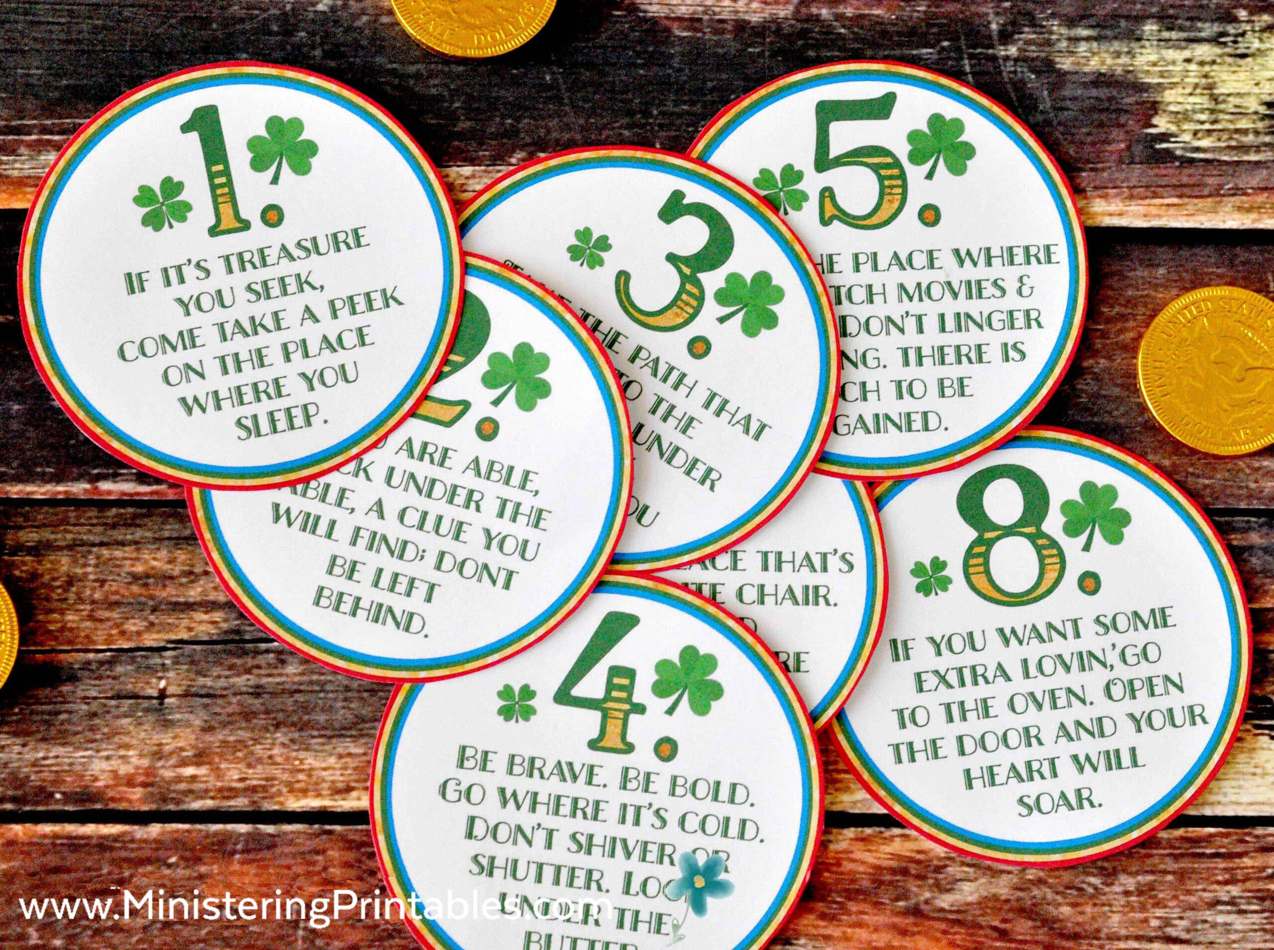 Free St. Patrick&amp;#039;S Day Scavenger Hunt - Ministering Printables within Leprechaun Scavenger Hunt Free Printable