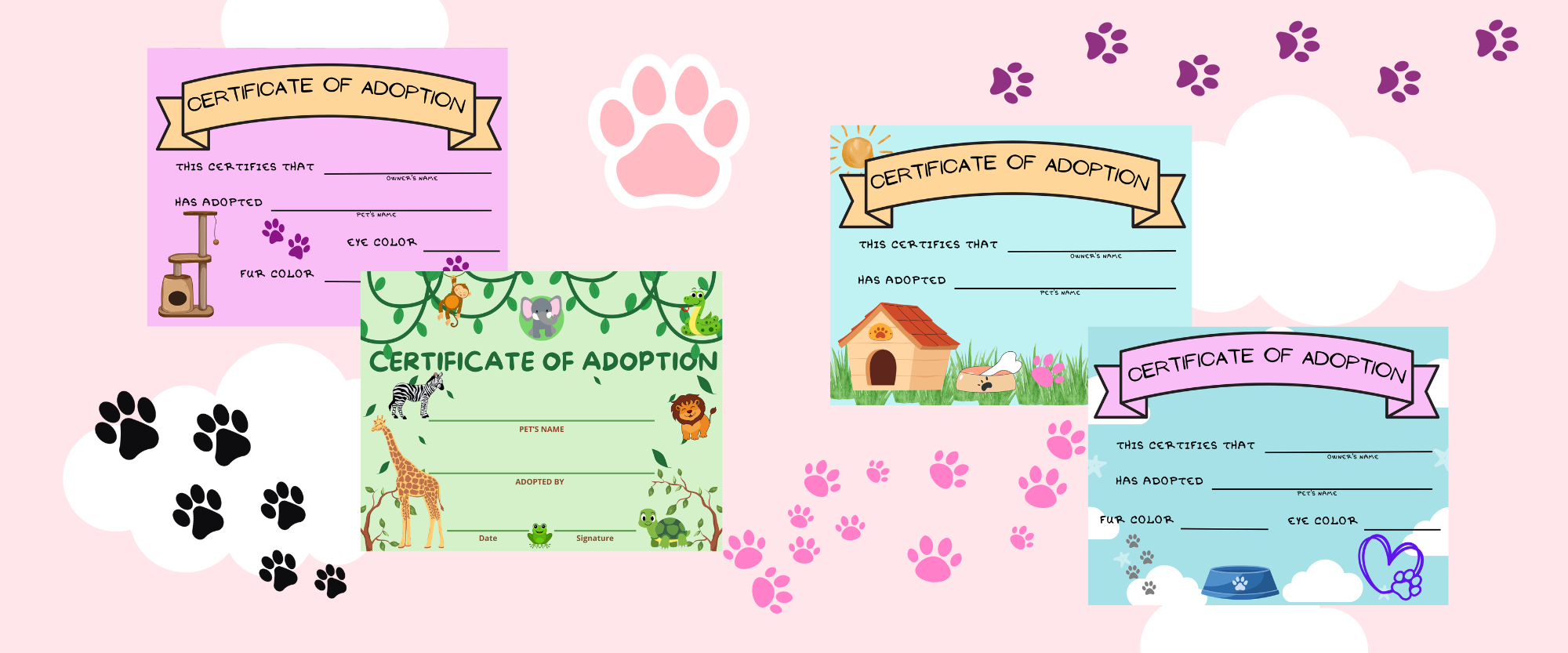 Free Stuffed Animal Adoption Certificate Printable — Sew Cute Patterns in Stuffed Animal Adoption Certificate Free Printable