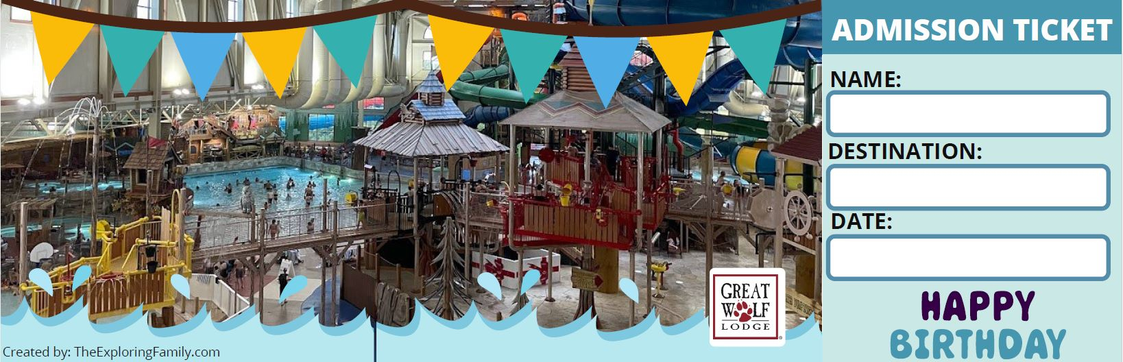 Free Surprise Ticket Template For Great Wolf Lodge - The Exploring in Great Wolf Lodge Surprise Printable Free