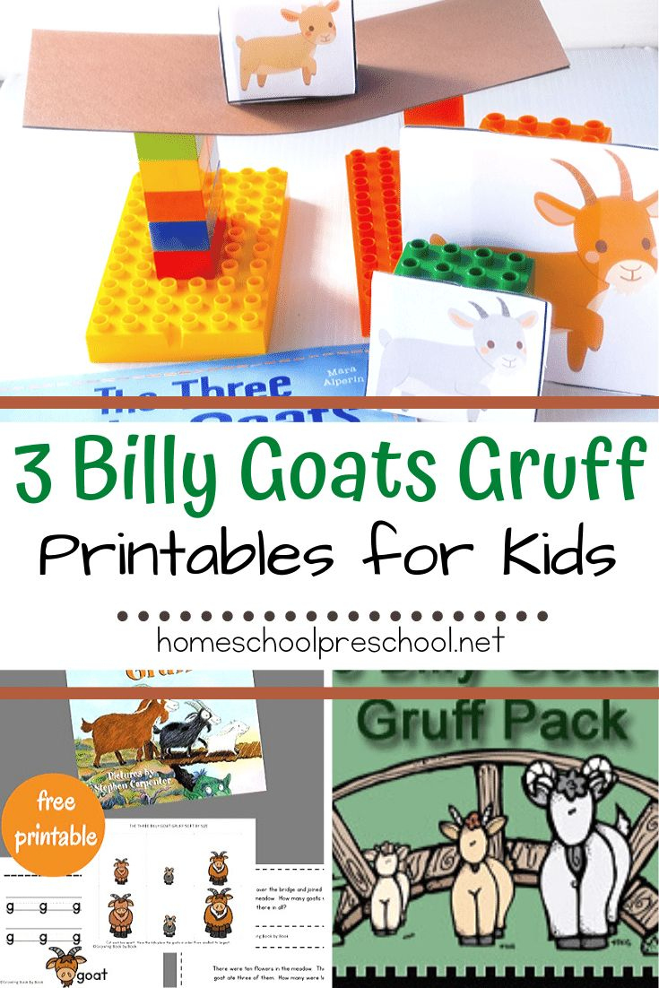 Free Three Billy Goats Gruff Printables in Three Billy Goats Gruff Stick Puppets Printable Free