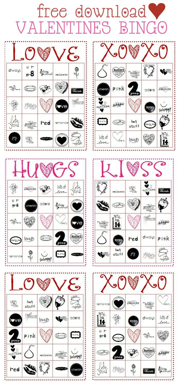 Free Valentines Bingo Cards – Let&amp;#039;S Diy It All – With Kritsyn Merkley intended for Free Printable Valentine&amp;amp;#039;s Games