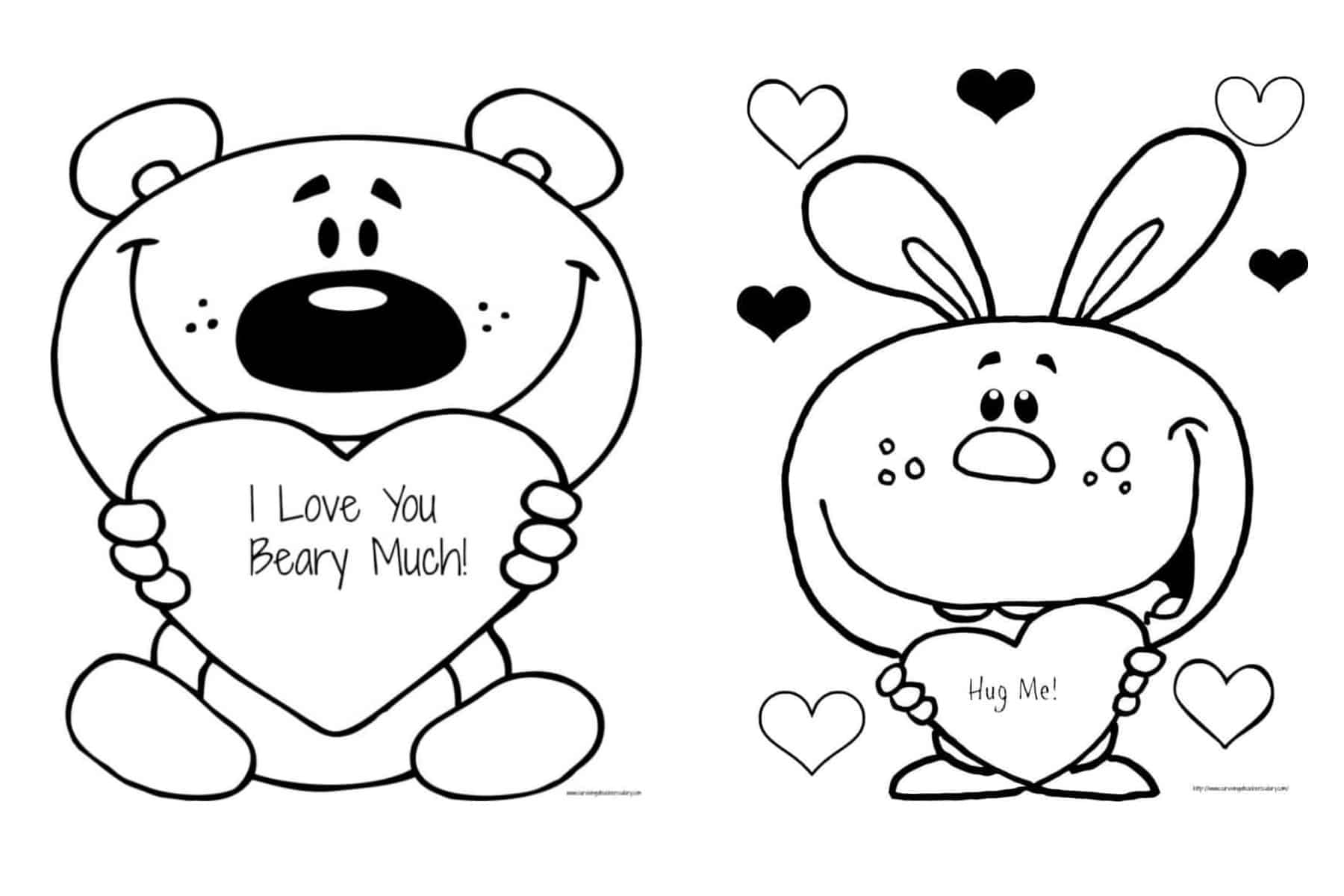 Free Valentine&amp;#039;S &amp;quot;I Love You Beary Much&amp;quot; Coloring Page Printable with regard to I Love You Beary Much Printable