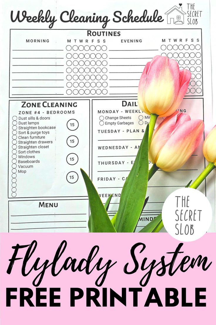 Free Weekly Cleaning Printable intended for Free Fly Lady Printables