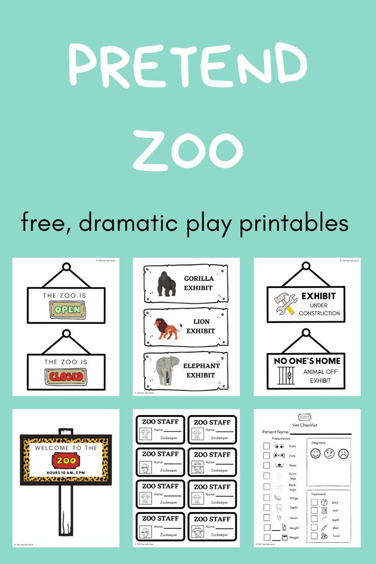 Free Zoo Dramatic Play Printables For Pretend Play At School And with regard to Free Dramatic Play Printables