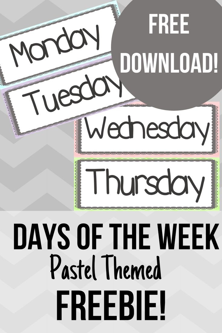 Freebie Days Of The Week Classroom Decor pertaining to Days of the Week Labels Free Printable