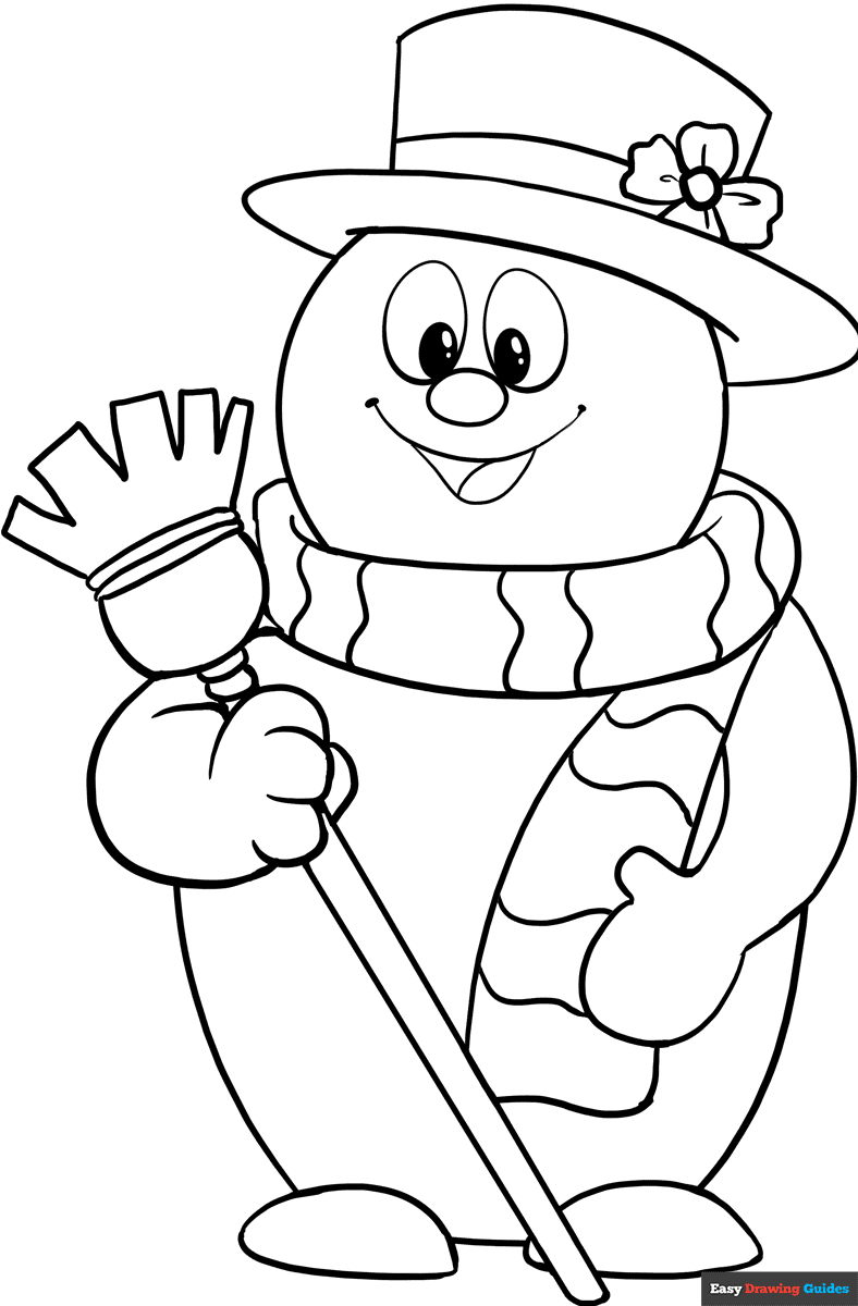 Frosty The Snowman Coloring Page | Easy Drawing Guides inside Frosty the Snowman Printable