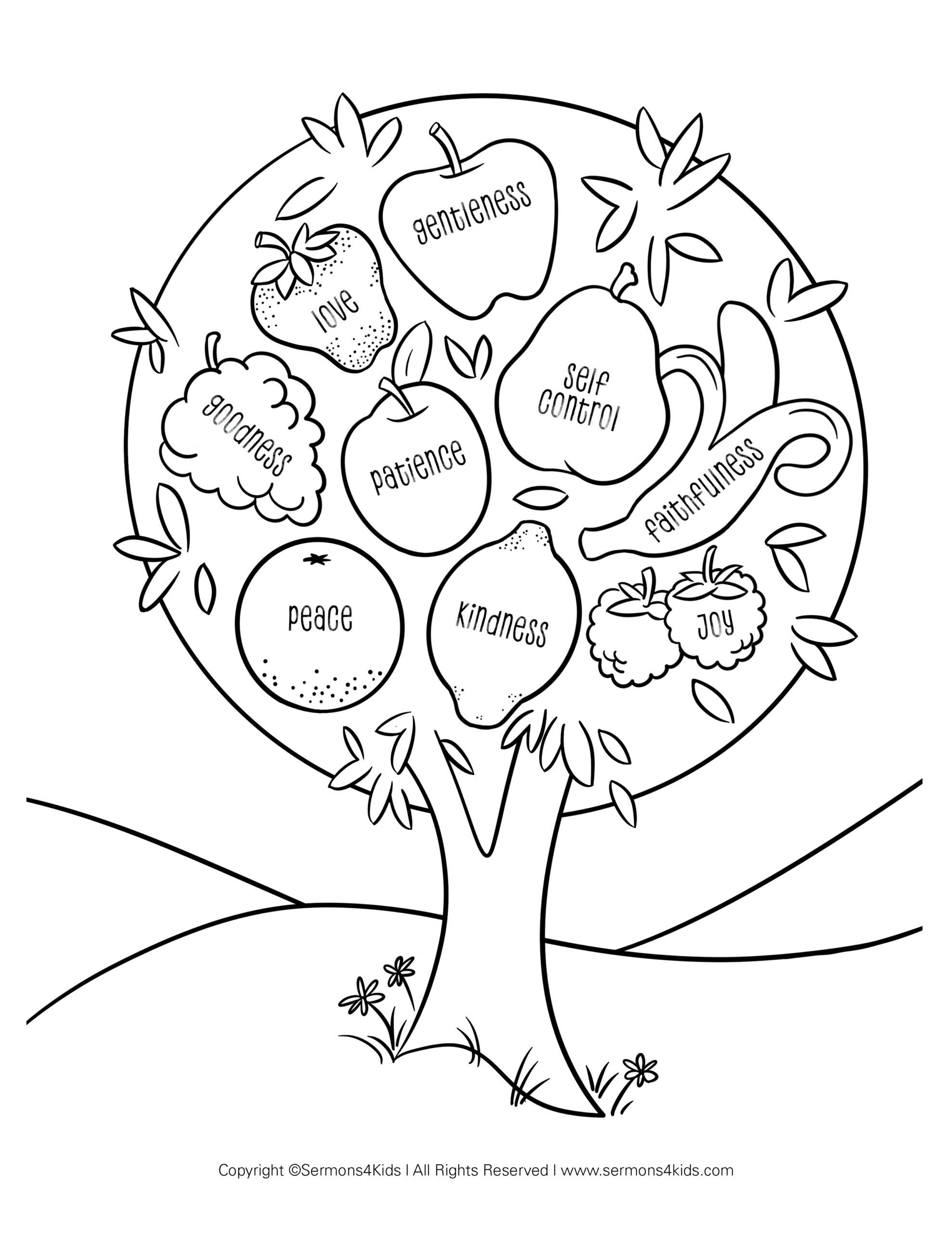 Fruit Of The Spirit | Children&amp;#039;S Sermons From Sermons4Kids with Fruit of the Spirit Tree Printable