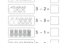 Fruit Picture Subtraction Worksheet – Free Printable, Digital, & Pdf in Subtract And Match Worksheet Printable