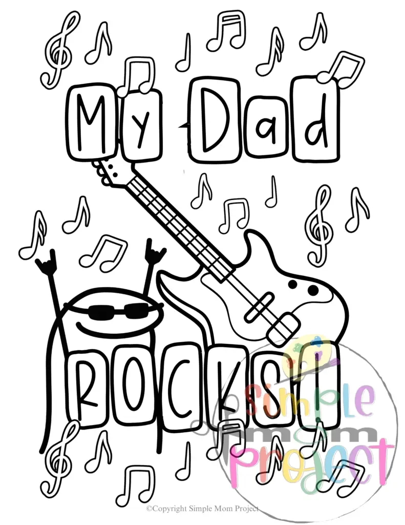 Fun And Free My Dad Rocks Printable Coloring Page – Simple Mom Project with My Dad Rocks Free Printable