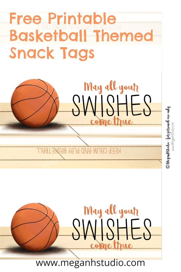 Fun Free Printable Basketball Themed Snack Tags, Basketball Party pertaining to Free Printable Basketball Tags