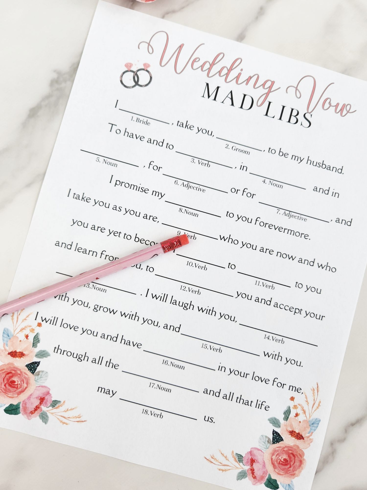 Fun Mad Libs For Bridal Shower Free Printable - Leap Of Faith Crafting with regard to Wedding Vows Mad Libs Free Printable
