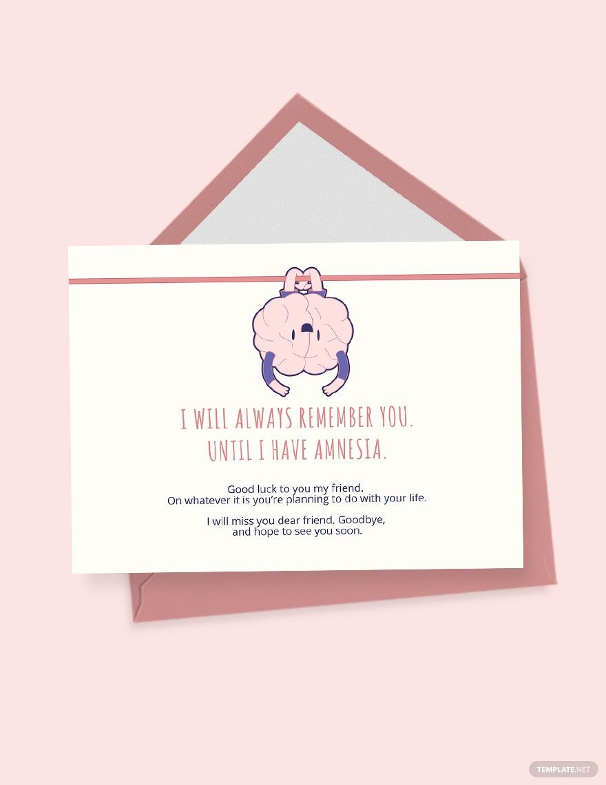 Funny Farewell Card Template In Publisher, Psd, Pages, Illustrator with Free Printable Funny Goodbye Cards