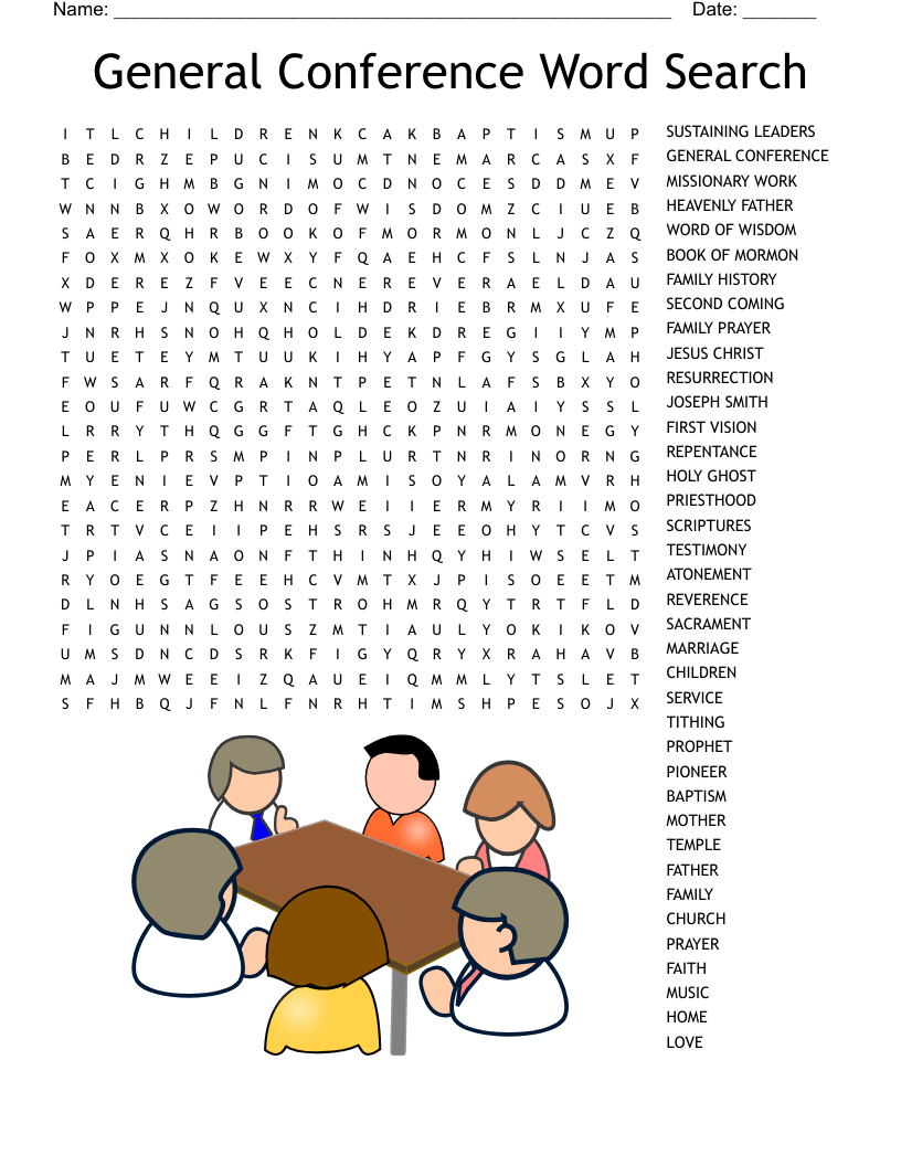 General Conference Word Search - Wordmint inside General Conference Word Search Printable