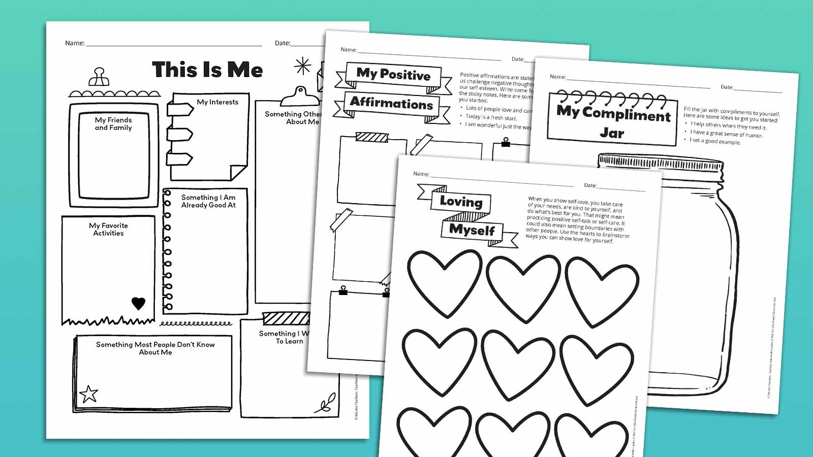 Get Our Free Bundle Of Self-Esteem Worksheets regarding Free Printable Self Love Worksheets