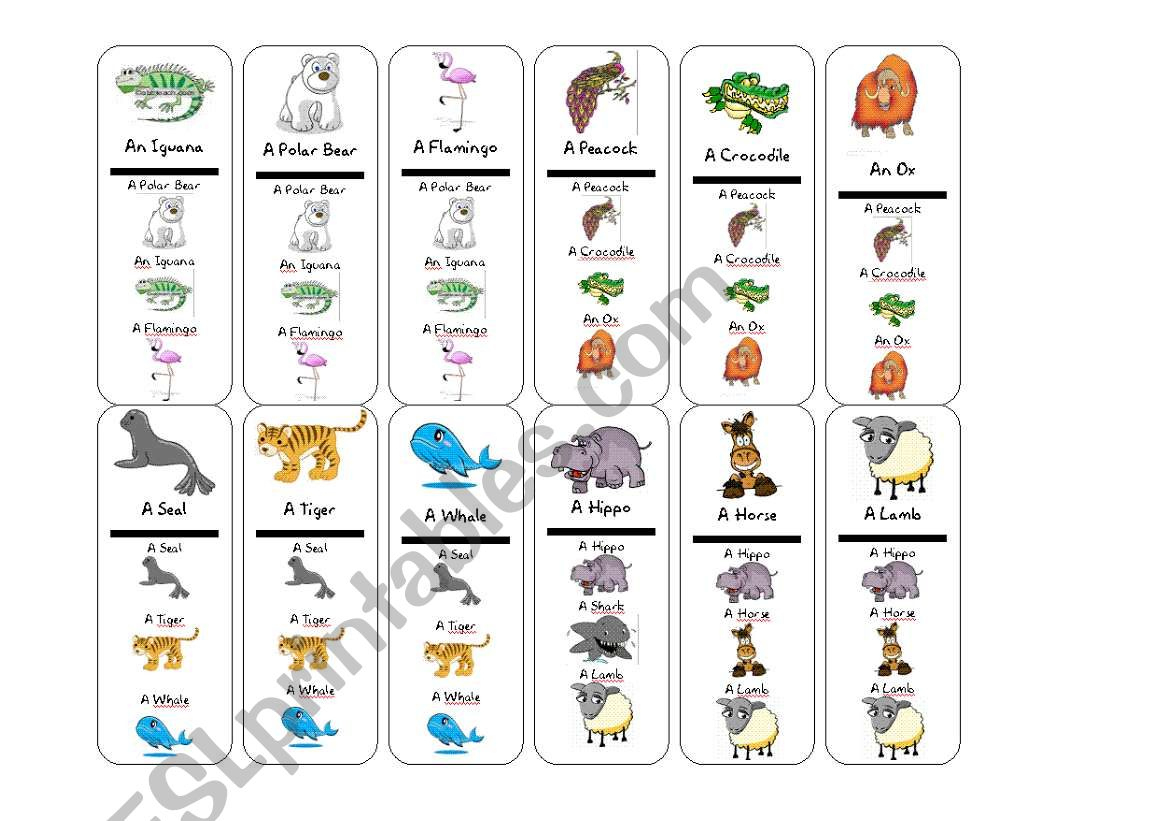 Go Fish Animals - Esl Worksheetmaritatuk in Printable Go Fish Cards