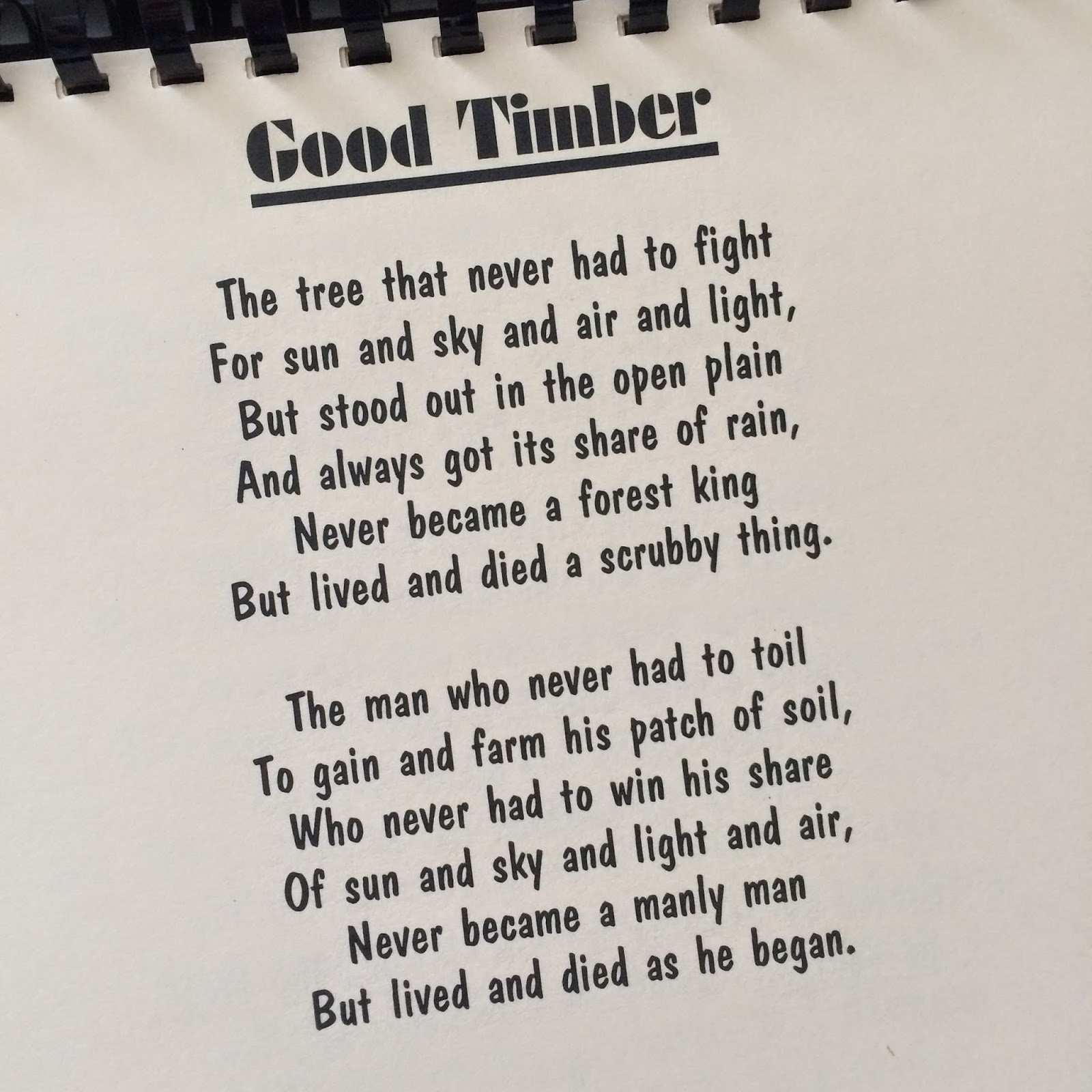 Good Timber Printable | Audrey Fuller within Good Timber Poem Printable