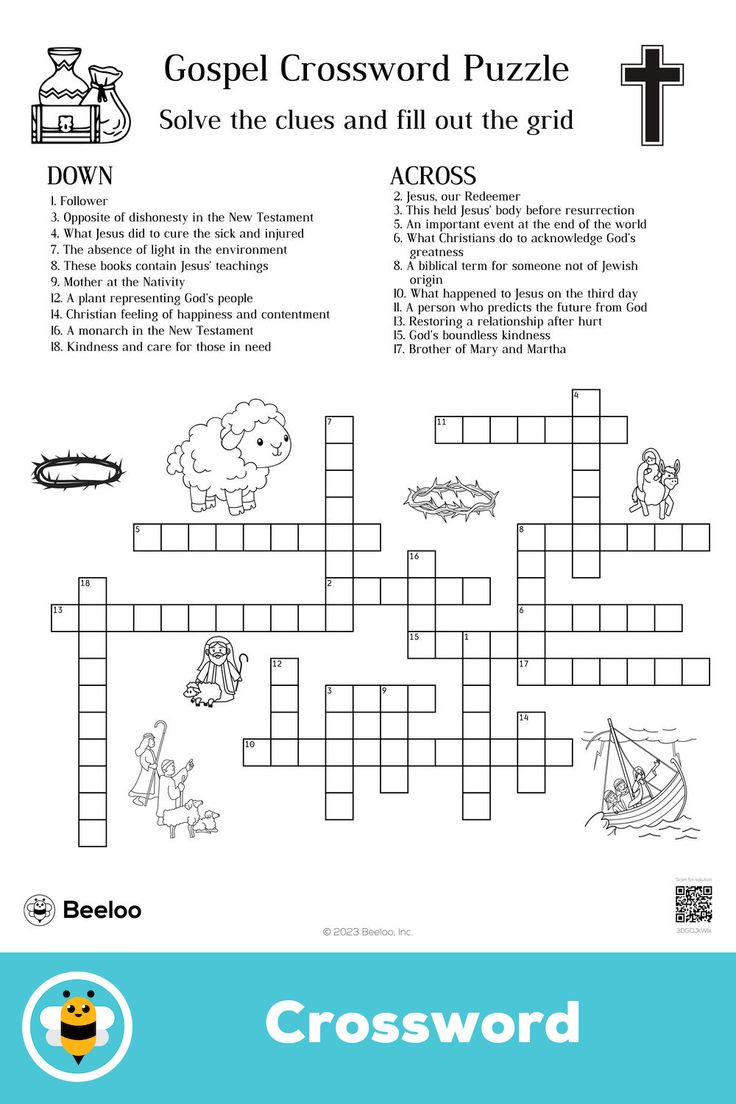 Gospel Crossword Puzzle regarding Printable Bible Crossword Puzzles For Youth
