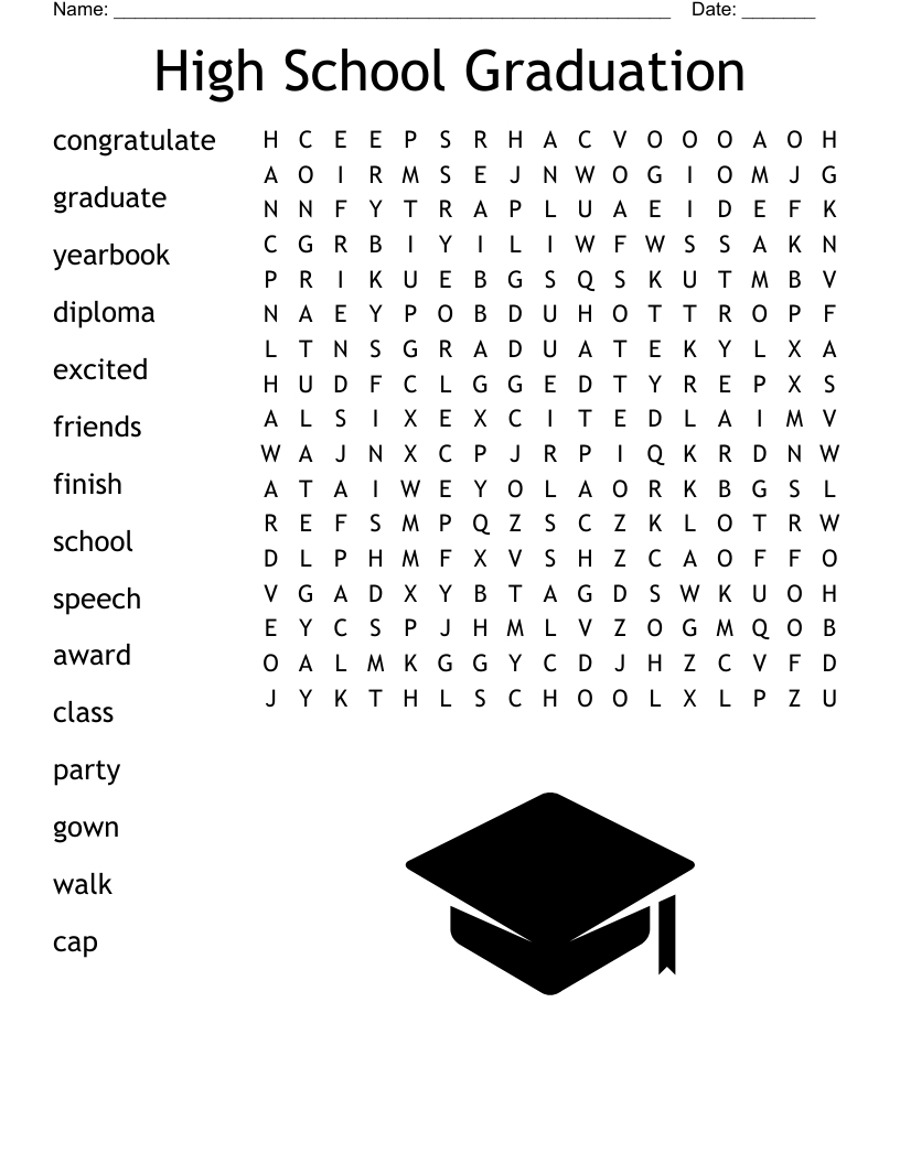 Graduation Word Search - Wordmint with regard to Graduation Word Search Free Printable