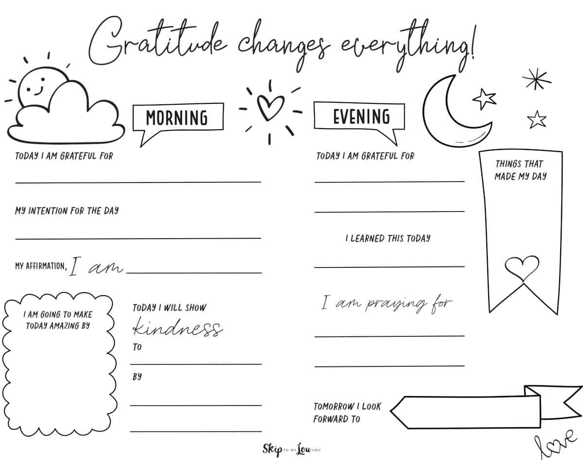 Gratitude Journal Template | Skip To My Lou within Free Printable Gratitude Journal Pages